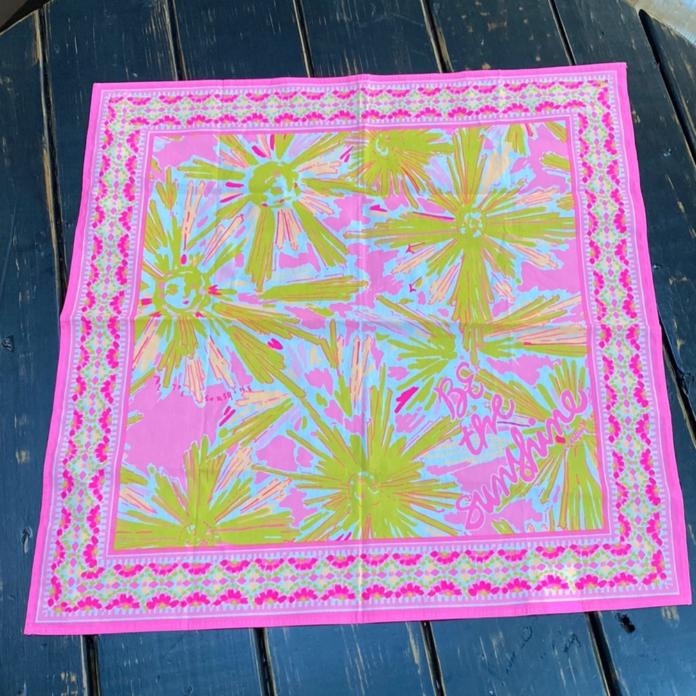Lilly Pulitzer Pink & Yellow Be The Sunshine Floral Scarf